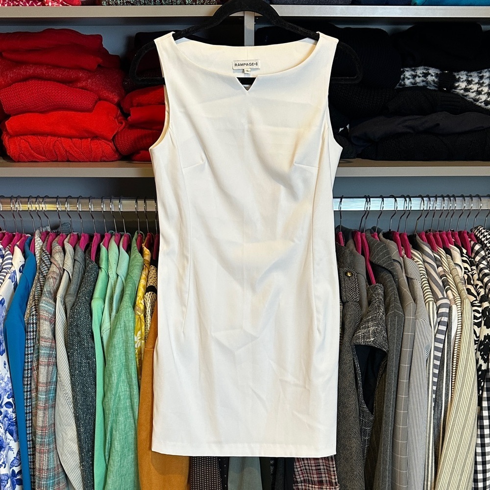 Rampage white sleeveless side slits sheath dress size 5
